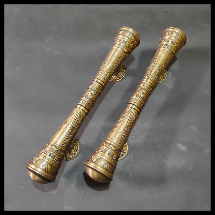 HANDLE PINTU KUNINGAN MOTIF GODO JEPANG 44 CM