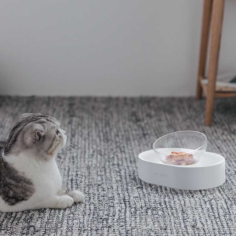 Xiaomi PETKIT Tempat Makan Hewan Kucing Anjing Double Bowl Feeding-Putih