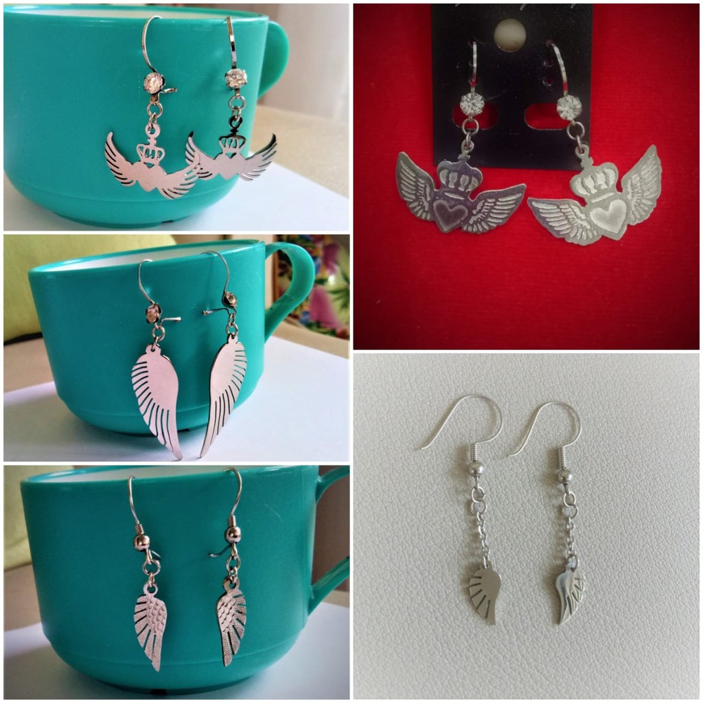 Anting Sayap. Sayap. Anting Monel. Aksesoris Wanita. Kado Natal. Hadiah Natal. Christmas Gift