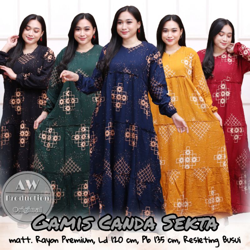 Gamis Rayon Premium Model Susun Jumbo Resleting Busui Homeydress Baju Wanita Kekinian Termurah Terlaris