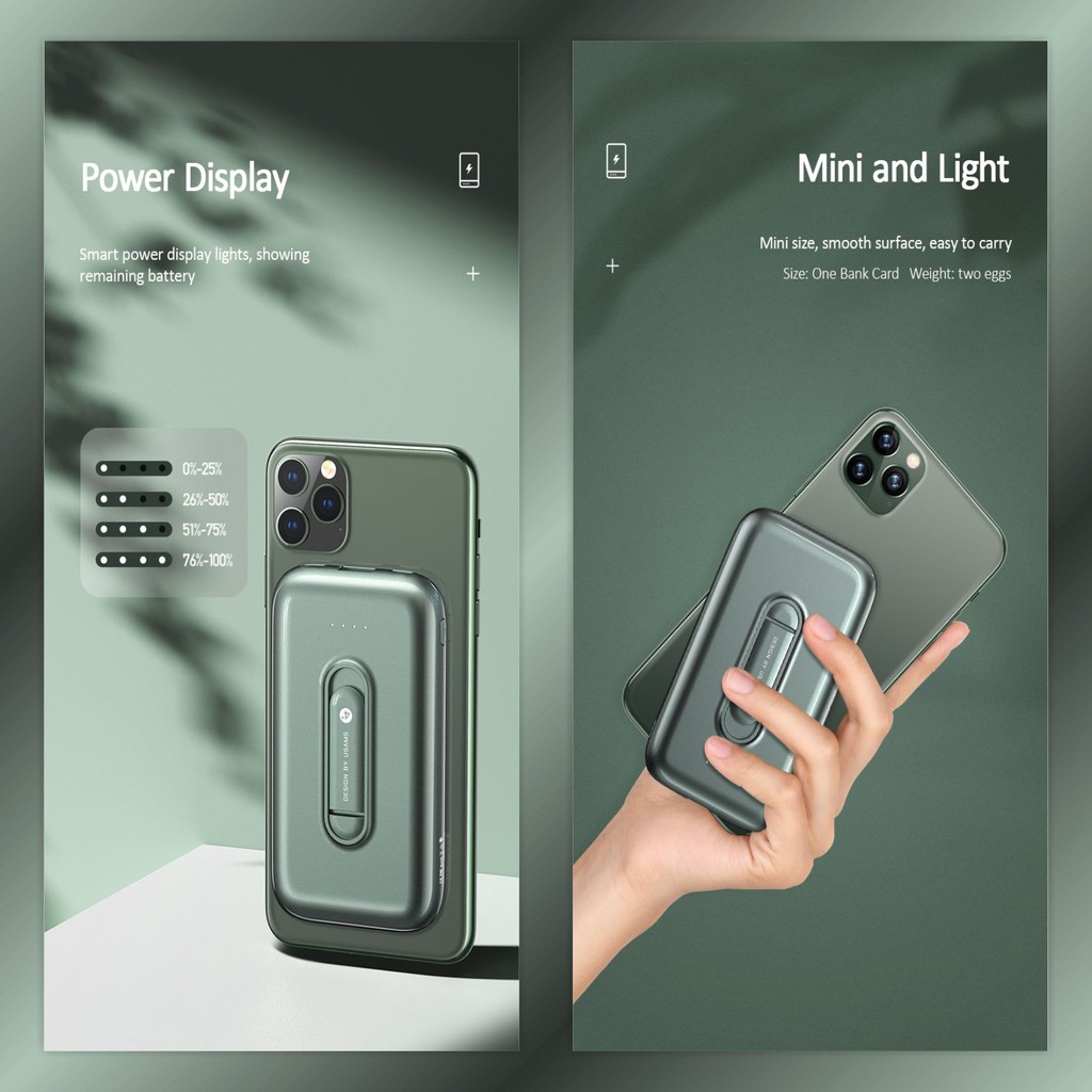 USAMS PB51 POWERBANK WIRELESS 4000mAh with HOLDER