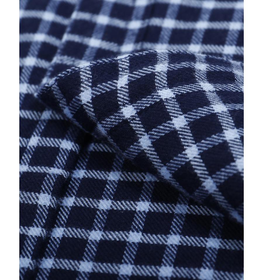ORI BROODIS Flanel Kemeja Pria Motif Terbaru Philip Blue ₠