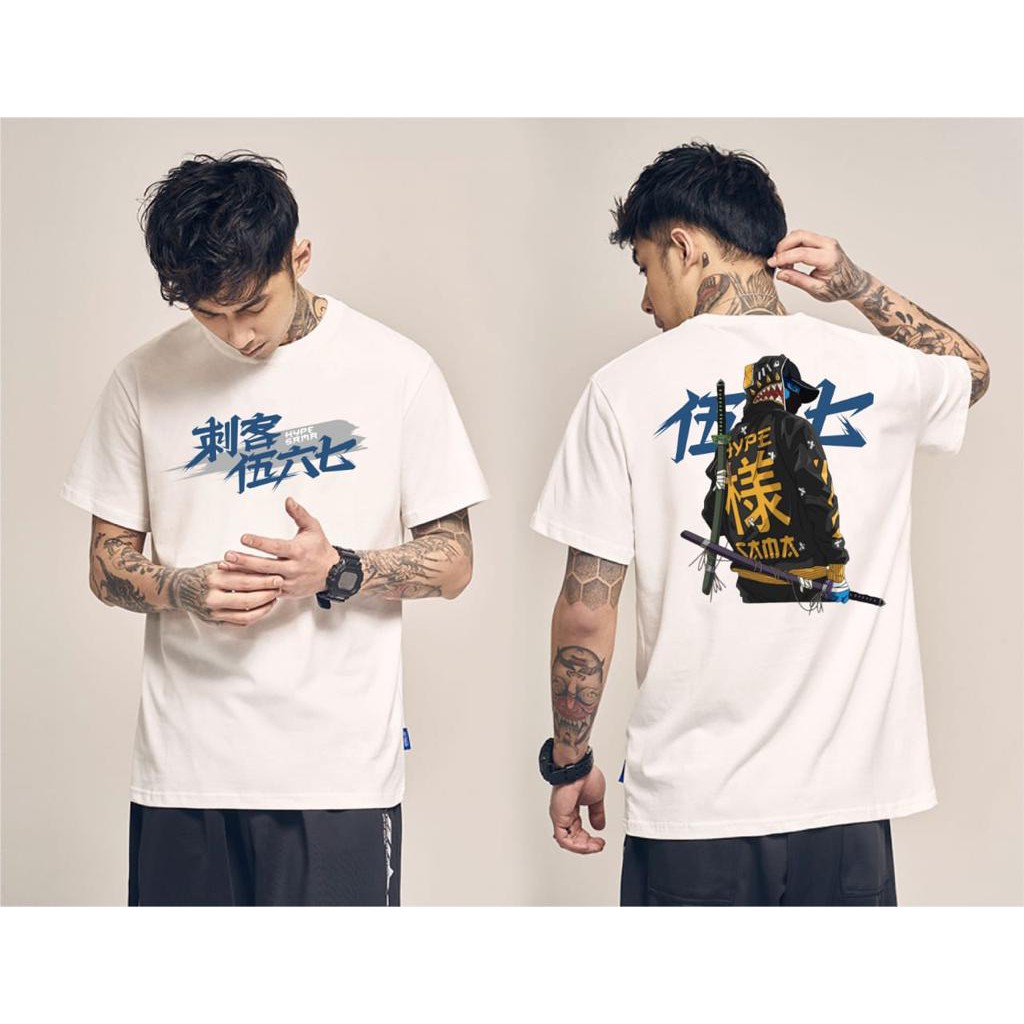 KAOS SAMURAI / KAOS PRIA / KAOS DISTRO PRIA / kaos oblong distro samurai putih / kaos jepang