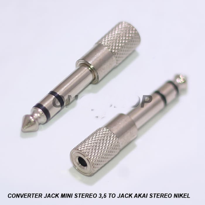 Converter Jack Mini Stereo 3,5 MM to Jack Akai Stereo Nikel