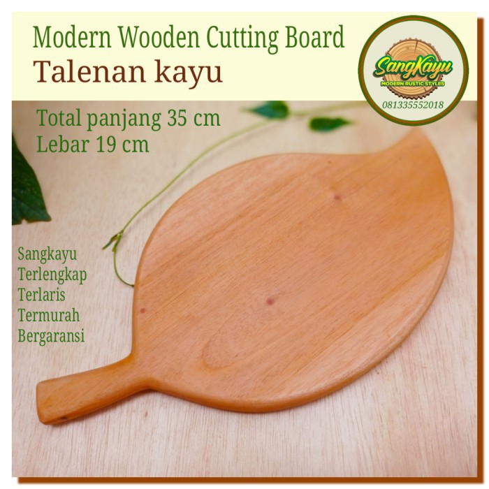 Talenan kayu unik 35x19 modern Cutting board Chopping board kayu