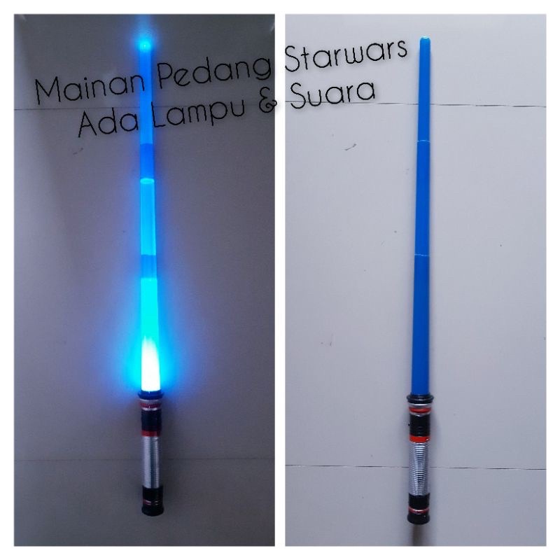 Mainan Pedang Sword Star Wars Nyala Suara Light Sound Led Starwars Lampu Tarik