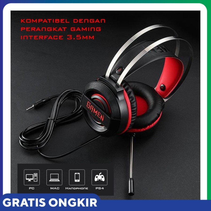 HEADSET GAMING - HEADSET KABEL GAMING - GAMEN GH1000 - 100% ORIGINAL