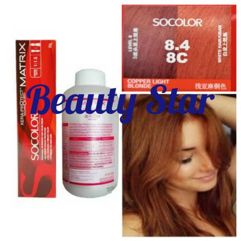 MATRIX SOCOLOR NO. 8.4 / 8C COPPER LIGHT BLONDE DAN OXYDANT