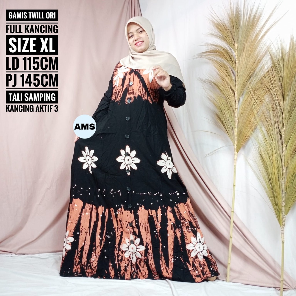 Gamis Twill Ori Tebal Premium Abstrak Daster Gamis Panjang Batik Pekalongan Katun Twil Ory Tuwil