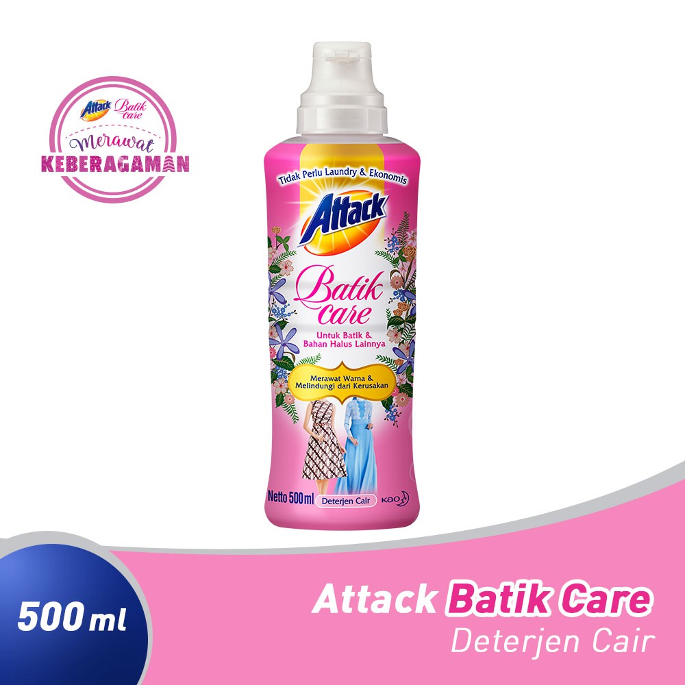 Premium (Mount) Attack Deterjen Cair Batik Care Bottle 500ml - Sabun Cuci Baju / Detergen Pembersih