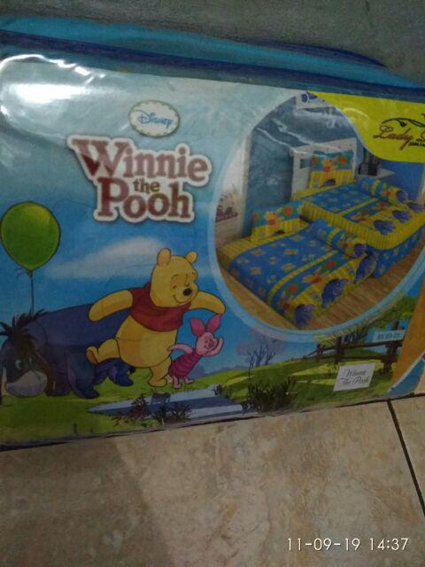 Lady Rose - Sprei 2in1 Lady Rose Sorong Winnie The Pooh Biru