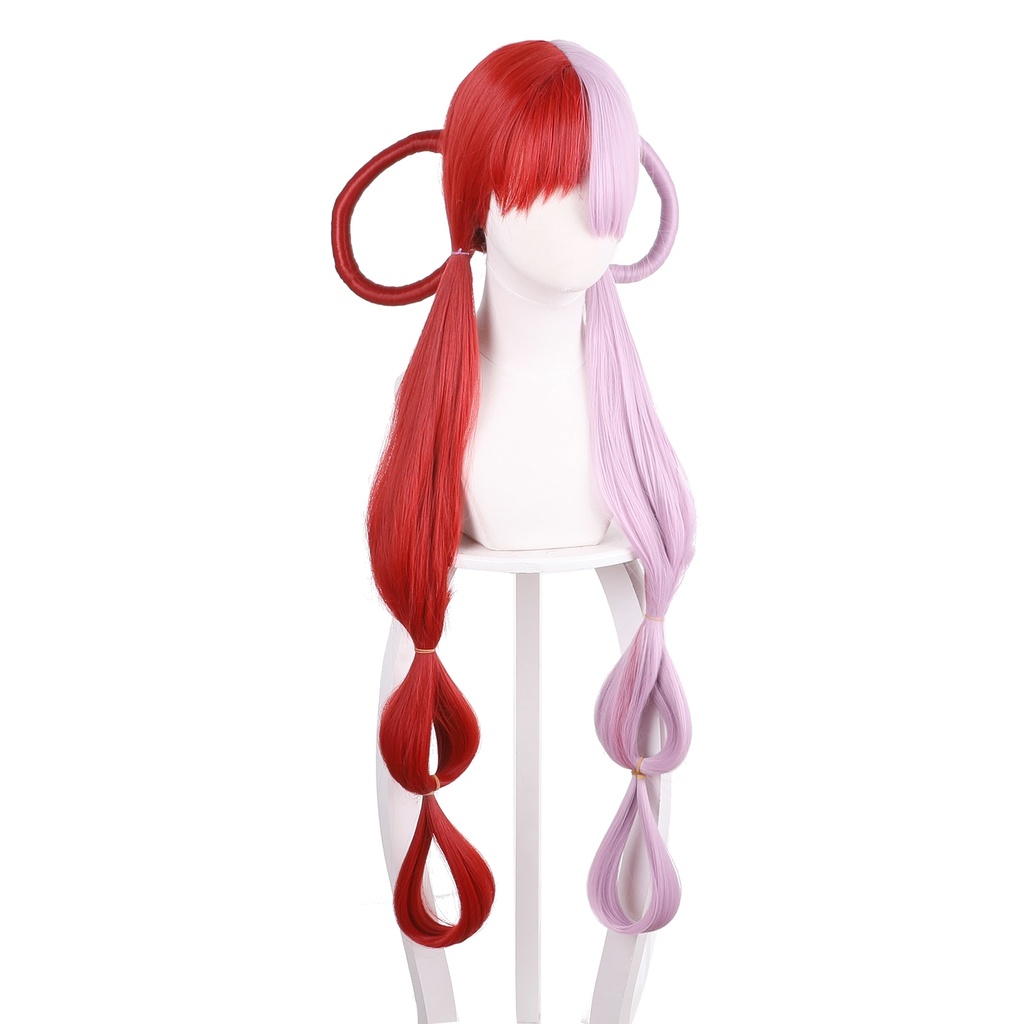 PREORDER Anime ONE PIECE FILM RED UTA Cosplay Long Half Red And Purple Synthetic Hair Halloween Part