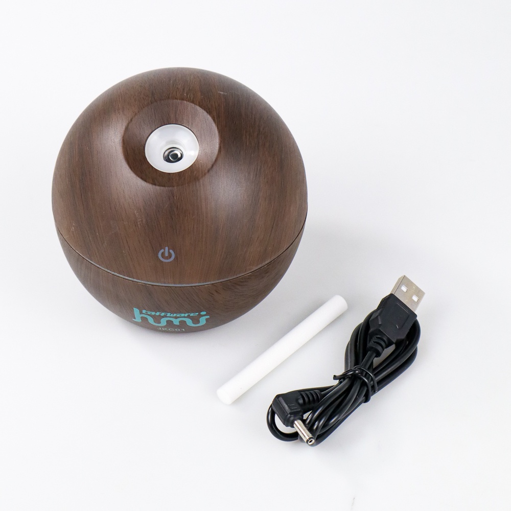 Car Mini Aromatherapy Air Humidifier Desain Kayu 130ml - HUMI JKC01 -  OMHZYXDW Dark Brown