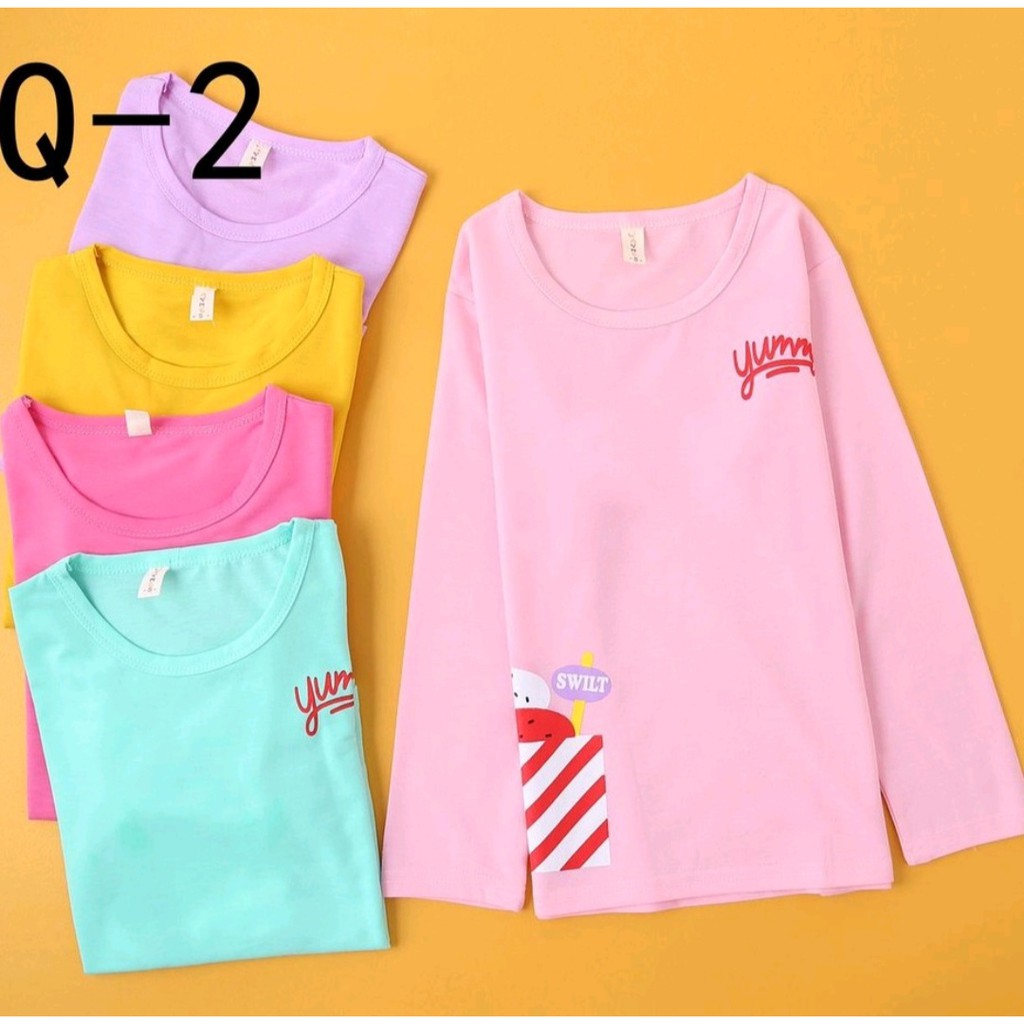 KAOS ANAK PEREMPUAN IMPORT/KAOS LENGAN PANJANG ANAK PEREMPUAN/ KAOS PANJANG ANAK