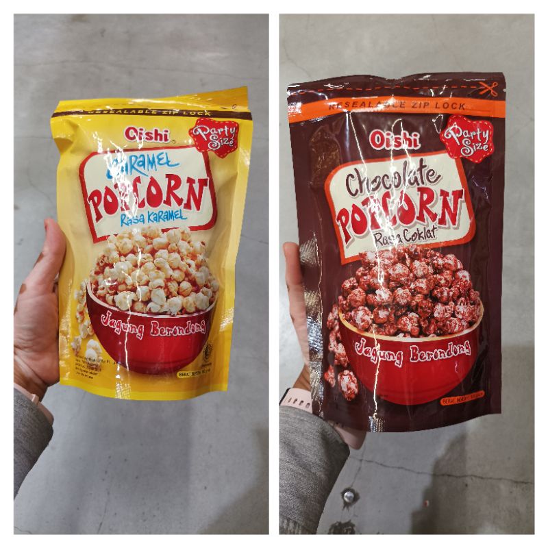 Jual Oishi Coklat Caramel Popcorn Camilan Snack Jagung Pop Corn Coklat Karamel 100 Gram