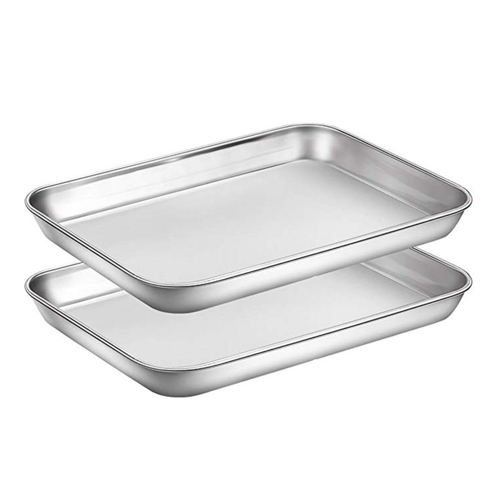 Rebuy Baking Sheets Stainless Steel Chef Cookie Cookware Peralatan Masak Piring Rumah Panci Panggang