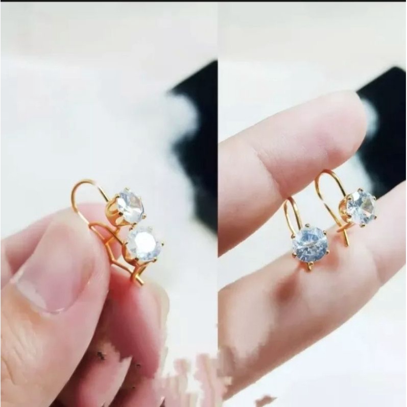 ANTING DESI GOLD TITANIUM ASLI PERMATA SATU