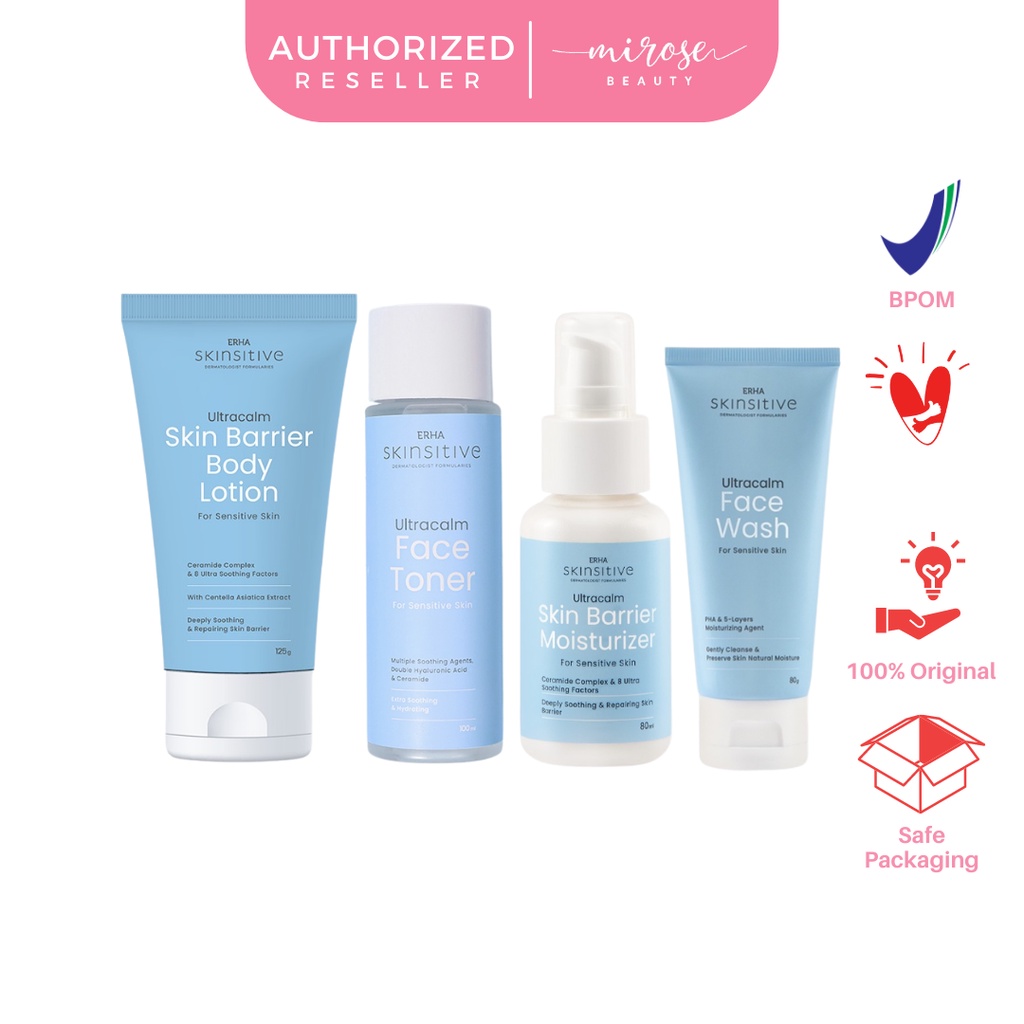 ERHA Skinsitive Skin Barrier Moisturizer / UltraCalm Toner / Face Wash / Body Lotion / Sensitive