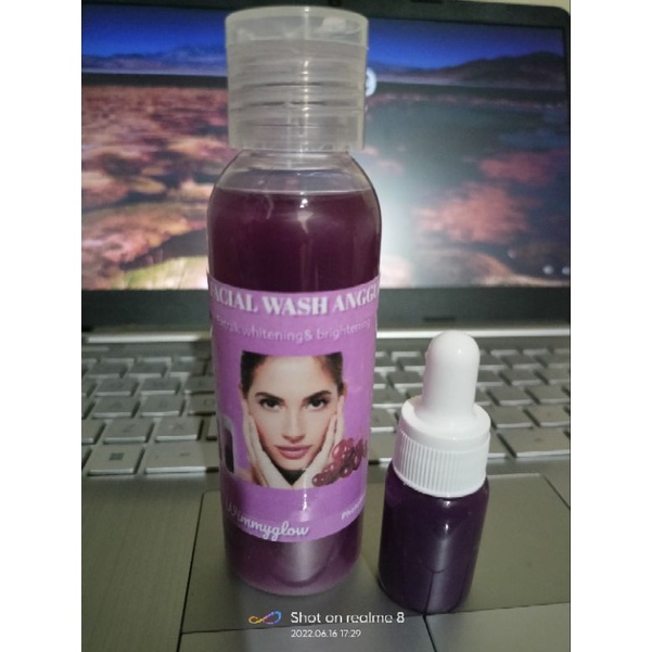 PAKET WHITENING ANGGUR SERUM DAN FACIAL WASH