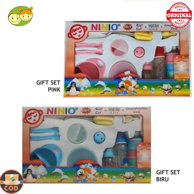Ninio Baby Gift Set Large Feeding Set Besar Peralatan Makan Botol Bayi terlengkap