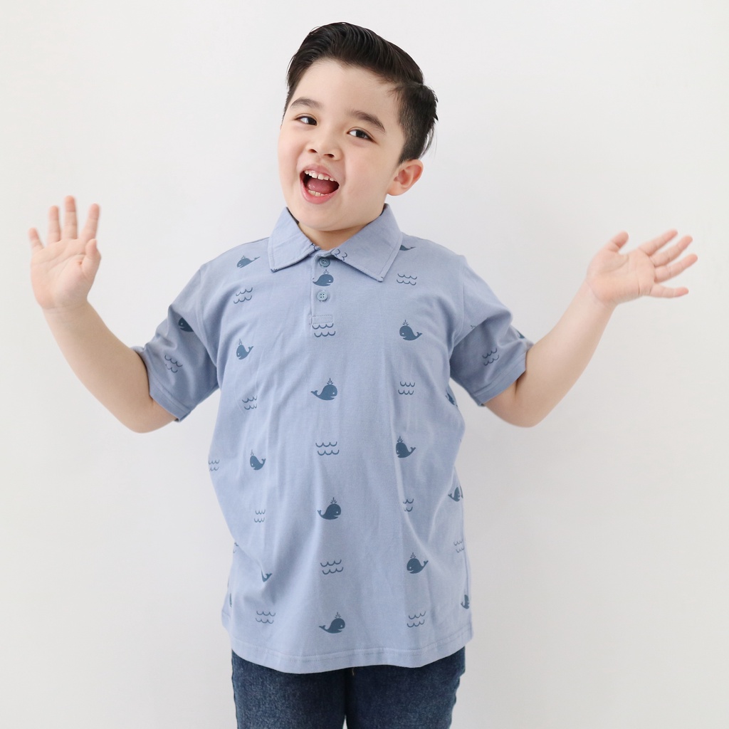 Yobebee Print Polo Shirt Anak Laki Laki Usia 2 4 6 8 10 Tahun Kemeja Kaos Polo Motif Karakter Model Tangan Pendek Baju Atasan Kids Printing Cotton Lembut Strech Boy Tee Shirt Model Casual Santai Kaos Kerah Anak Cowok