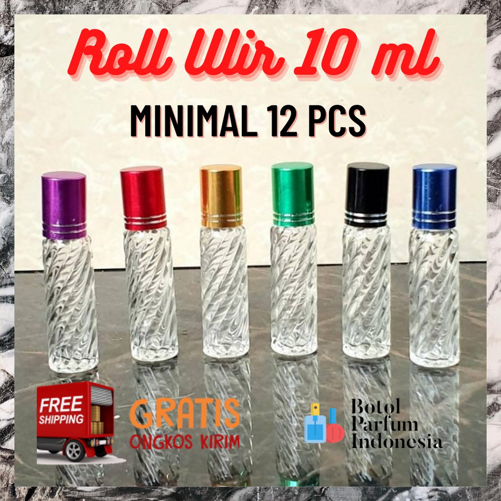 [GROSIR] Botol Parfum Roll Ulir Kaca 10ml - Botol Parfum Roll On Kaca