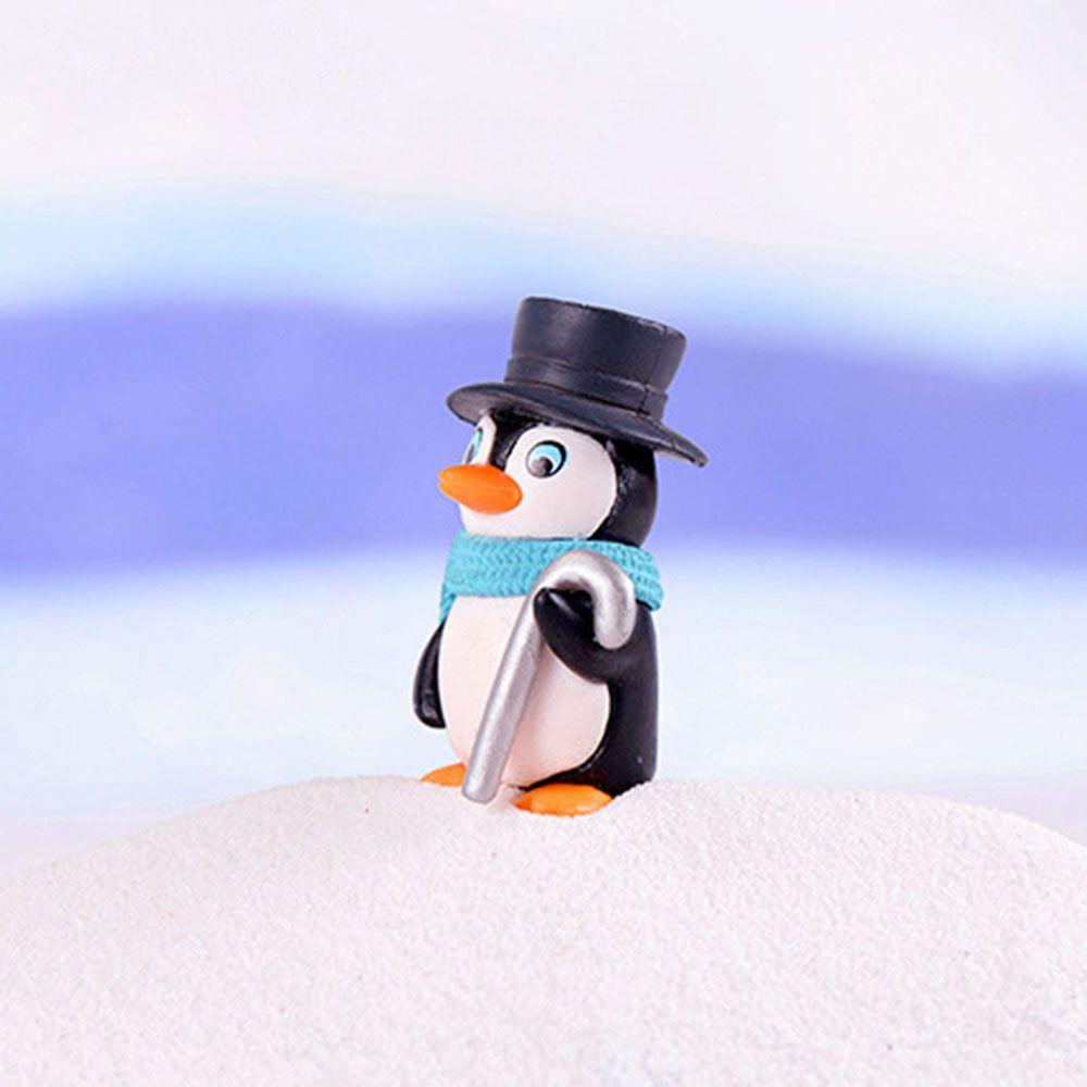 【 ELEGANT 】 Winter Penguin Moss Gnomes Garden Untuk Dekorasi Peri Terrariums Kerajinan Tangan 4pcs /set