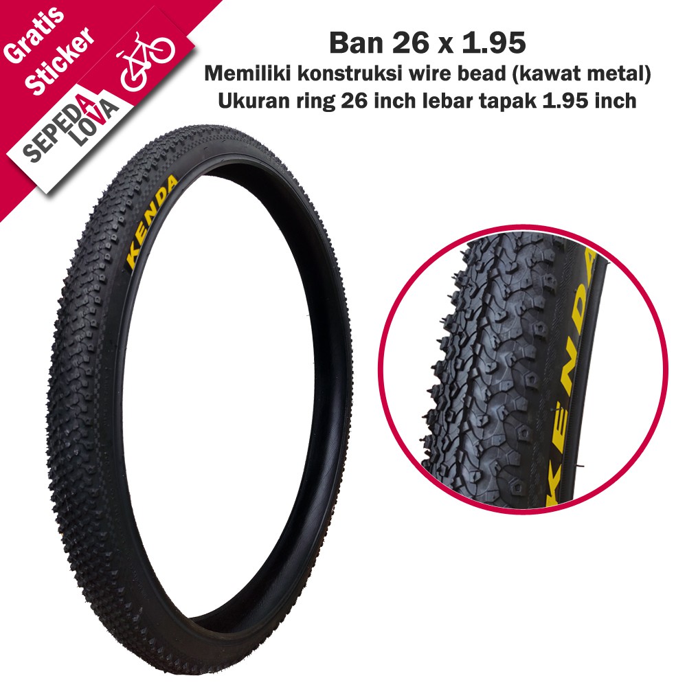 Ban Luar Sepeda MTB Kenda 26 x 1,95 Wire Bead