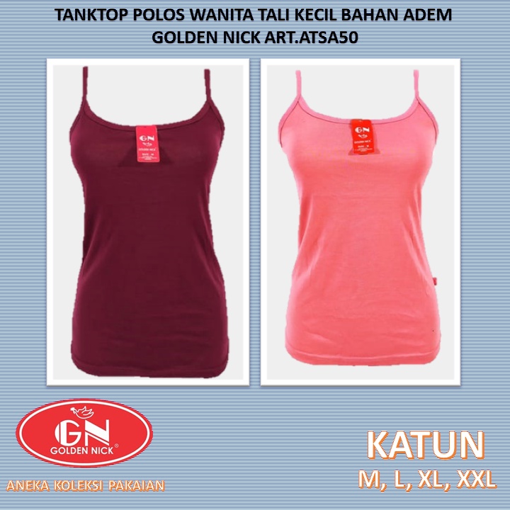 Tanktop Polos Wanita / Tank top Kaos Dalam Perempuan Tali Kecil Golden Nick art.ATSA50 COD Aneka Koleksi Pakaian-3