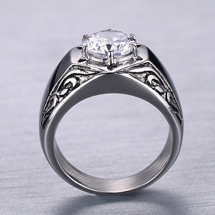 SEUSUK  Perhiasan Cincin Nikah Elegan Gaya Vintage Retro Hias Cubic Zirconia AAA untuk Wanita