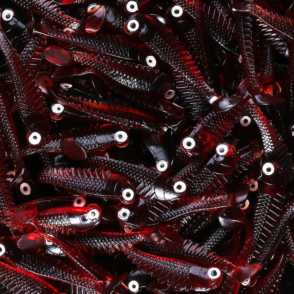 SYFishing 10pcs/Lot Soft Lures Umpan Pancing Silicone Bait Sea Fishing 5.5cm/1.3g Swimbait Silicone Fish Surface Ikan Artificial Lure Spinner bait