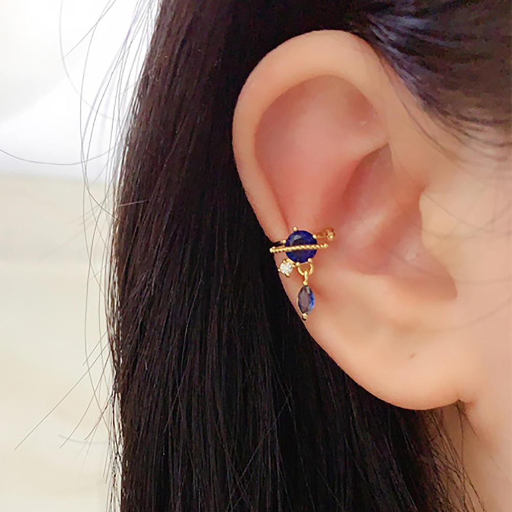 Mxbeauty Anting Klip Tulang Rawan Telinga Tanpa Tindik Desain Bunga Warna-Warni Bahan Tembaga Gaya Hip Hop Untuk Wanita