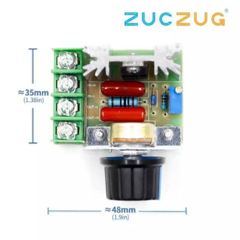 2000W SCR DIMMER 220V AC ELECTRONIC VOLTAGE REGULATOR SPEED CONTROLLER / PENGATUR KECEPATAN