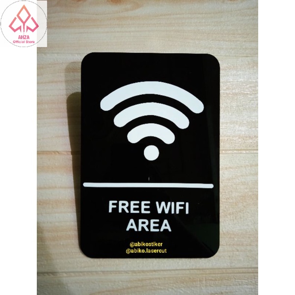 

free wifi area - papan tanda wall decor - Sign Akrilik free WiFi