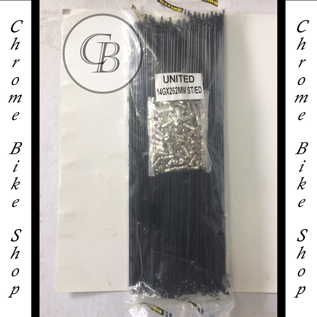 Jari Jari Spoke Ruji Sepeda 26 Hitam Stainless United 144pcs Murah Ori Original