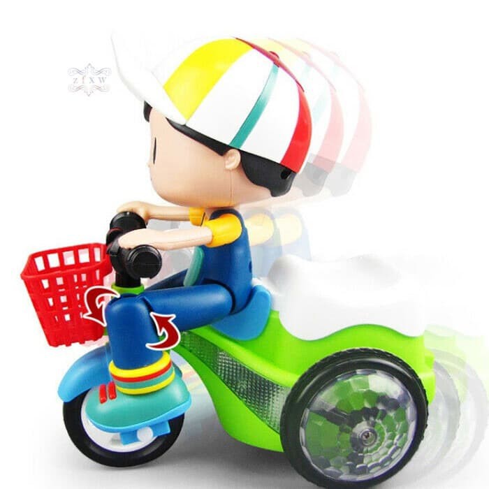 Kids Rotate Stunt Tricycle Dynamic Lighting Mainan Anak Sepeda Cewek Cowok Murah