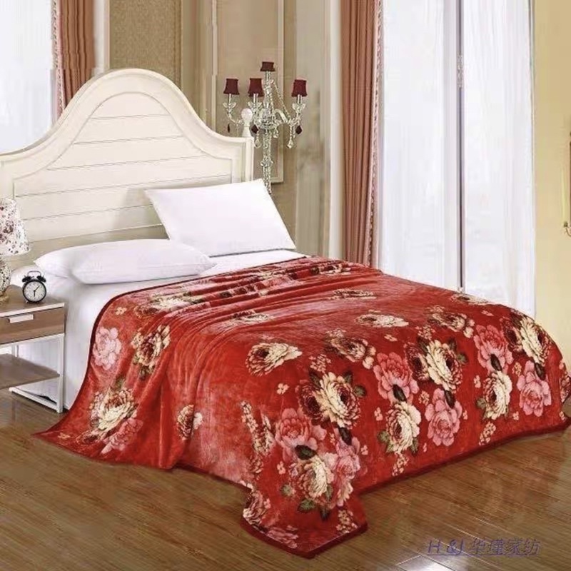Selimut Bulu Halus 140x190 Motif Dewasa Aesthetic Blanket Termurah Terlaris Berkualitas New Arrival-Rose Red