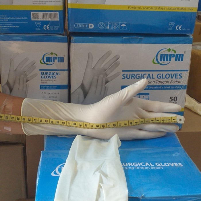 Sarung Tangan Steril MPM isi Sepasang / Sarung Tangan Bedah / Surgical Gloves / Hanscoon