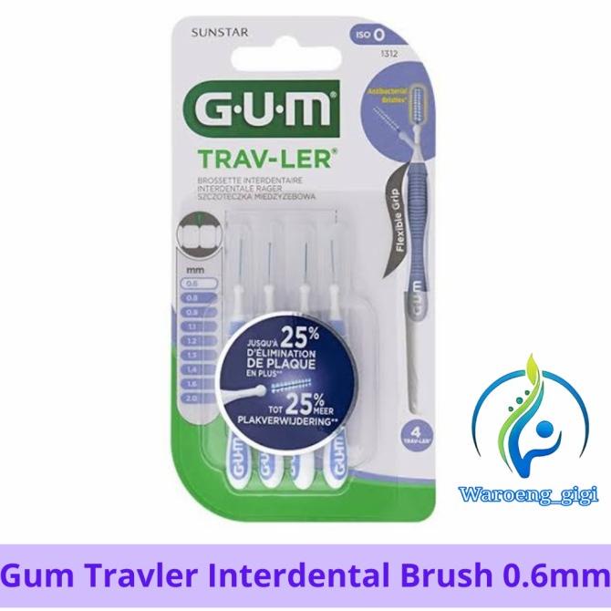 GUM Interdental Brush Trav Ler Travler 0.6mm (Ungu Muda)