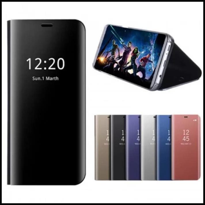 Flip Cover Handphone Clear View Samsung Galaxy C9 Pro Standing Mirror Flip Cover