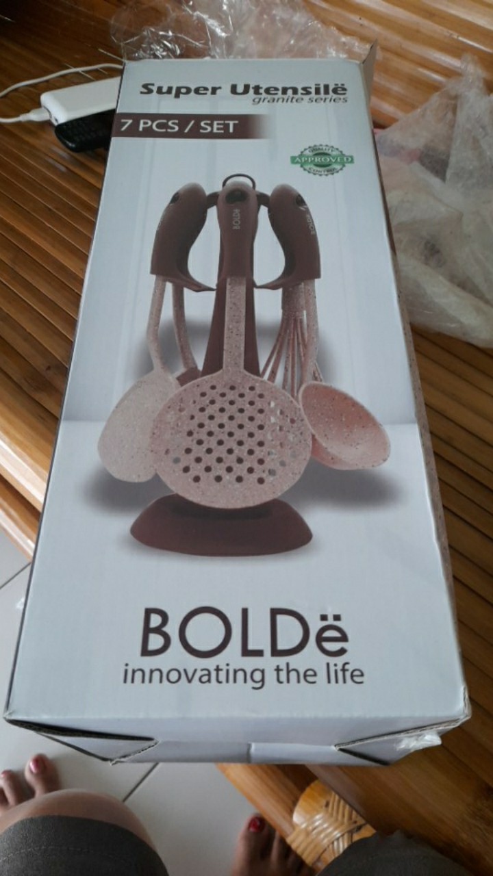 Bolde Super Utensile Granite Series 7 Pcs Spatula Set Alat Masak Beige