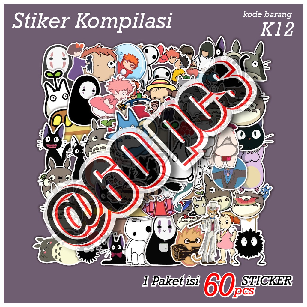 60 PCS STICKER KARTUN ANIMAL HAMSTER LUCU AESTHETIC - STIKER ANTI AIR UNTUK CASE TUMBLER LAPTOP KOPER HP SCRAPBOOK - K12