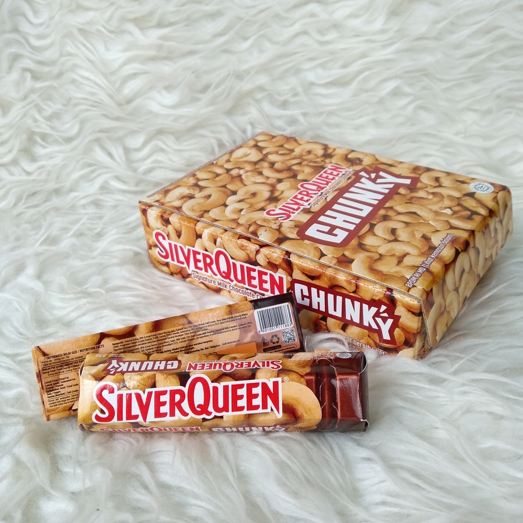 

Silverqueen Chunkybar 33gr kotak isi 12pcs