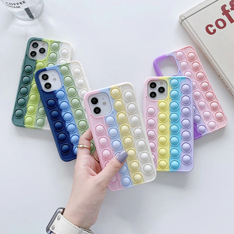 Soft Case Pop IT Rainbow SAMSUNG A03S A21S A30S A50 A50S OPPO A16 F11 SoftCase Push Its Bubble Silik