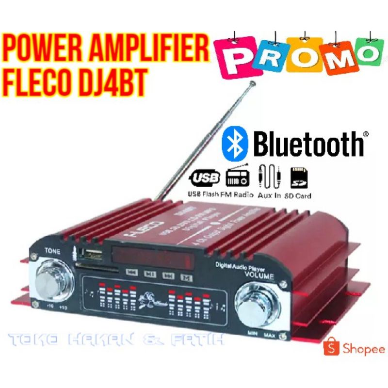 FLECO DJ4BT Bluetooth + Mp3 player + FM Radio / Power Amplifier Fleco DJ 4 BT