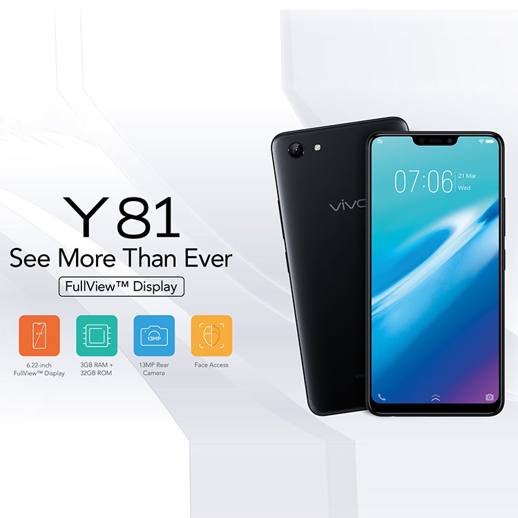 Vivo Y81 (4gb+64gb) layar 6.22 inci Garansi 1 Tahun vivo y81