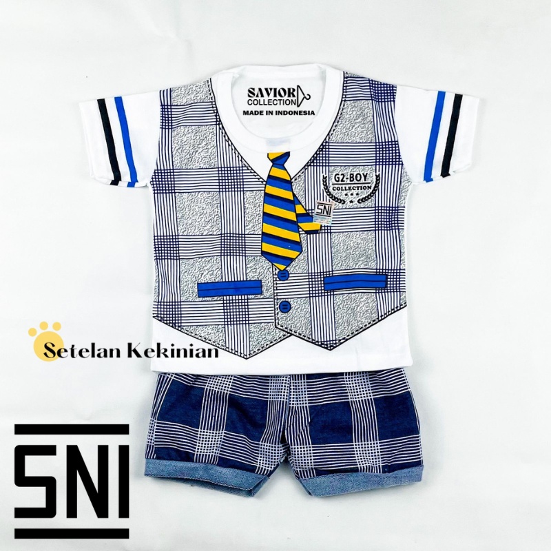 [SK] Setelan Baju Anak Cowok Usia 6bulan-12bulan Set Bayi Laki Laki Rompi Garis Tuxedo Jas Anak