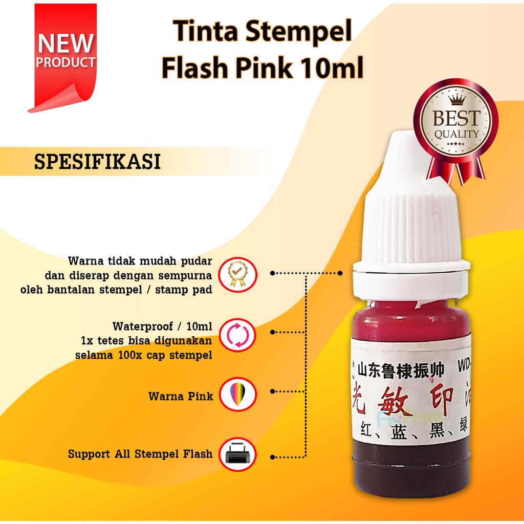 Tinta semua jenis Stempel Flash 10ml Refill Stamp Ink Waterproof 10 ml Murah