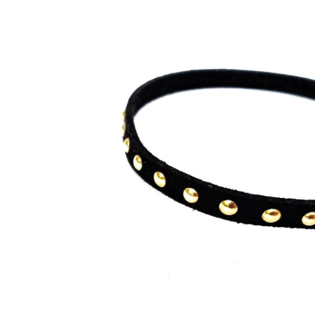 Black Stud Suede Bracelet Gelang Hitam Flip Handmade