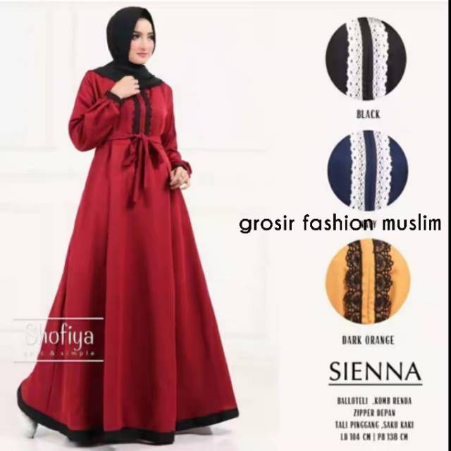 [Ada Saku] Gamis Baloteli Renda / Baju Wanita Dewasa / Dress Busui Resleting Depan